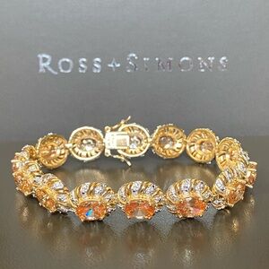 Ross Simmons 18k Gold Over 925 Sterling Silver Tourmaline Gemstones Bracelet